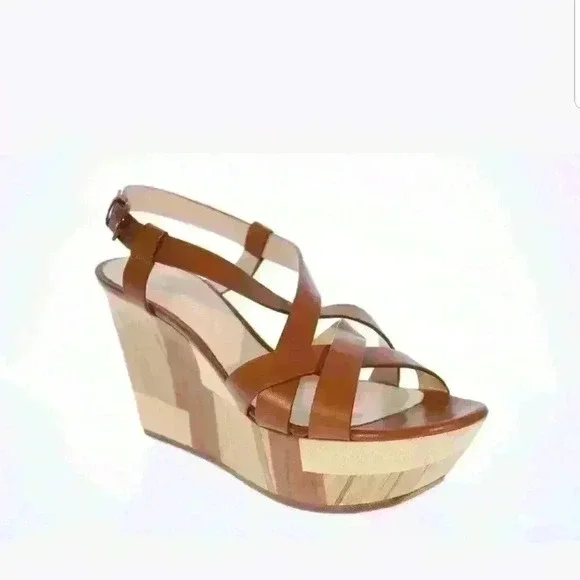 Women's Casadei Wood Leather T-bar 160MM Wedges Ne - Picture 1 of 5